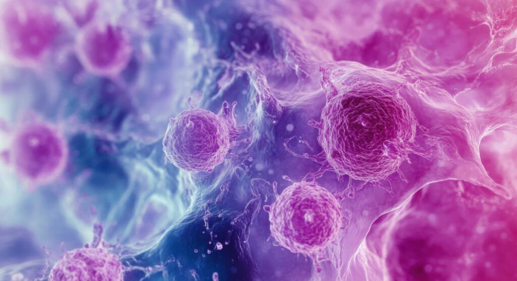 Photomicrograph of a diffuse large B-cell lymphoma (DLBCL) a type of non-Hodgkin lymphoma